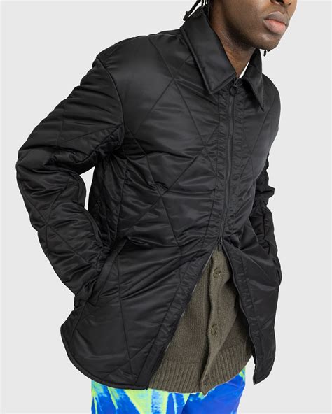 Reversible Quilted Nylon Jacket in Black 